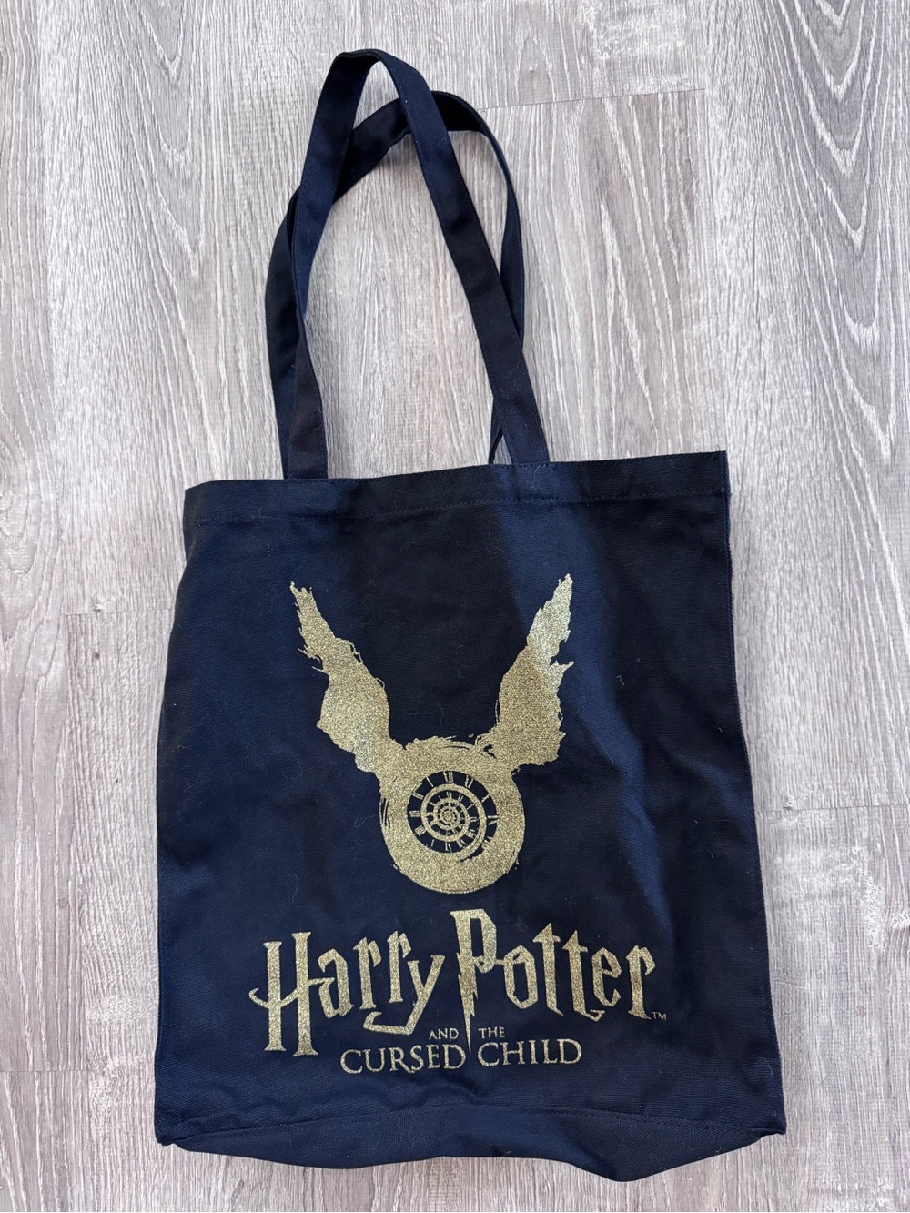 Harry Potter and the Cursed Child Black Tote with Gold Design